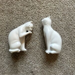 White Ceramic Cat Figurines